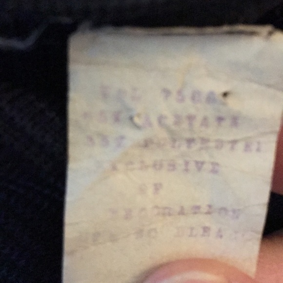 VINTAGE navy sleeveless knee length dress with cream piping - Picture 7 of 9